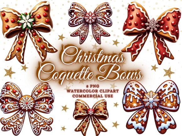 Christmas Clipart Christmas Coquette Bow: Festive & Versatile