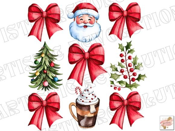 Christmas Clipart Coquette Christmas Png: Festive Elegance for Commercial Creators