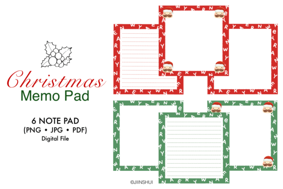 Christmas Memo Pad, Notepad, Stationery: Your Hand-Drawn Holiday Toolkit