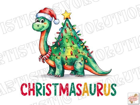 Christmas Png Dinosaur Christmas Tree: A Whimsical Design Asset