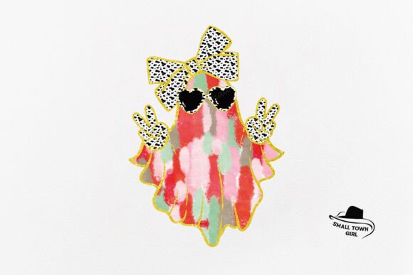 Colorful Coquette Gold Glitter Ghost: A Playful Asset for Modern Design