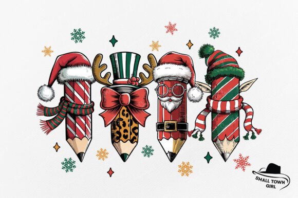 Custom Teacher Pencil Christmas Coquette: Festive Font for Holiday Projects