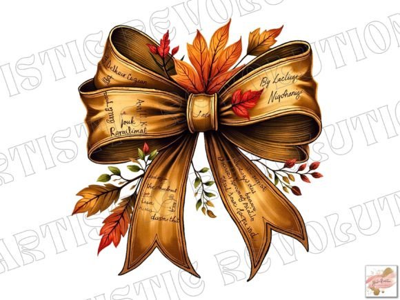 Elevate Your Autumn Projects with Fall Coquette Bow Png