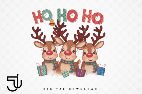 Ho Ho Ho Reindeer Merry Christmas PNG for Your Projects