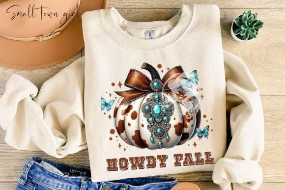 Howdy Fall Western Pumpkin Png for Autumn Designs