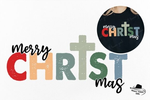 Retro Merry Christmas Christian Cross: A Vintage Faith Asset