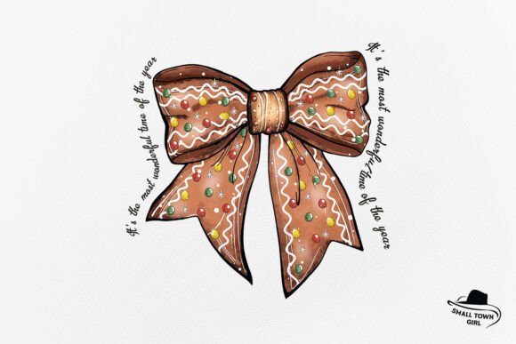 Sweet & Stylish: Using Gingerbread Christmas Coquette Bow Png in Your Projects